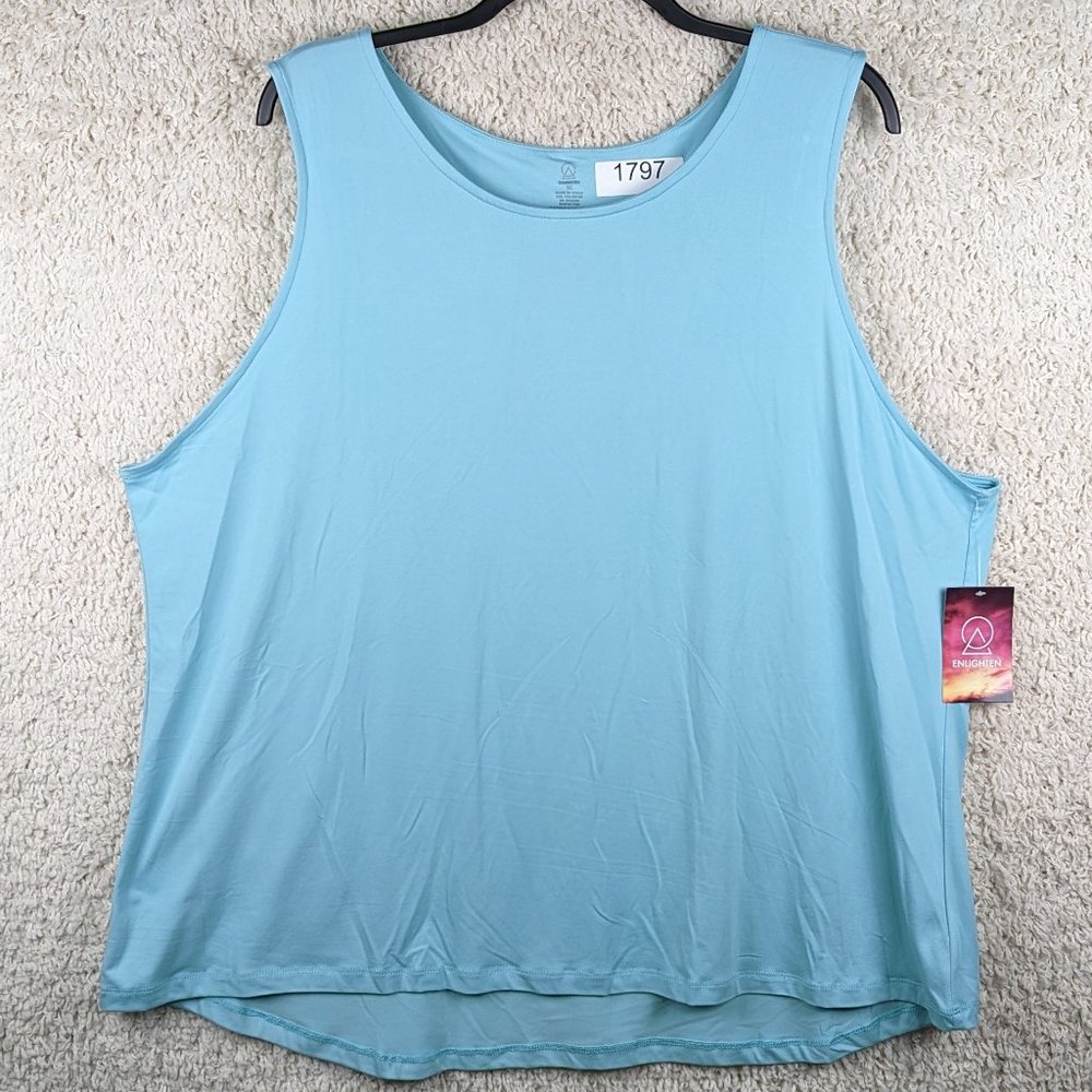 Enlighten* Women's Sleeveless Boat Neck Curved Hem Back Pullover Blouse~ Size 3X